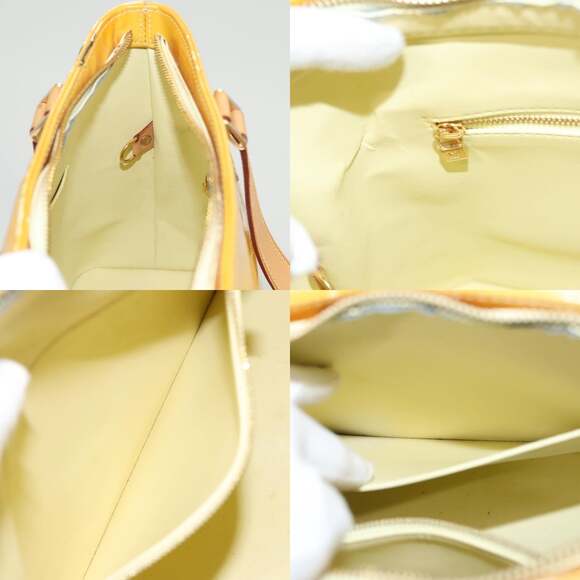 LOUIS VUITTON Monogram Vernis Houston Hand Bag Lime Yellow M91055 - Picture 12 of 13